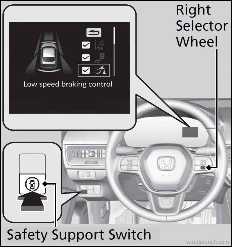 Low speed braking control problem parking sensor obstructed