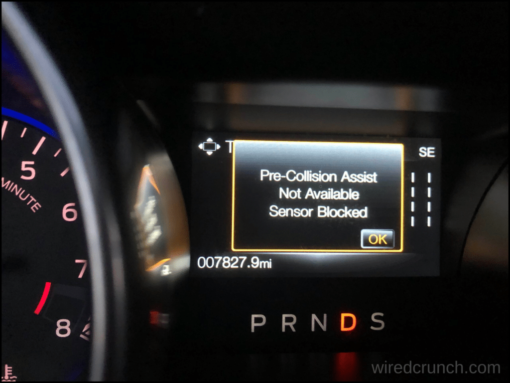 Pre collision assist not available sensor blocked