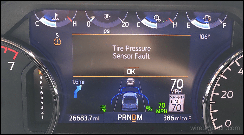 tire sensor fault in ford explorer